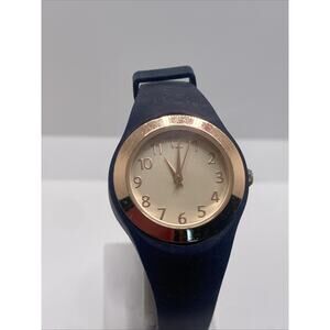 Womens Black Navy Rosegold Quartz Fashion Watch New Battery